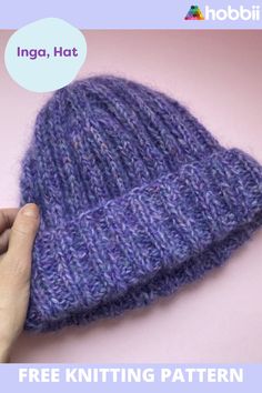 a knitted hat is shown with the text, free knitting pattern