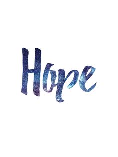 the word hope written in blue ink