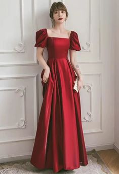 Escape princess dress, satin square collar party dress,red evening dressMaterial:satinColor:as picture or custom colorNeckline:off shoulderBack details:zipper or bandageStyle:pricessDress type:A-line<p>Features:square neck</p><br/><p>Customized service and Rush order are available.</p><br/><p>This dress could be custom made, there are no extra cost to do custom size and color.</p><br/><p>Please leave your phone number for shipping when Red Modest Satin Dress, Satin Dress Square Neck, Tea Length Red Dress, Princess Type Dress, Red Satin Dress With Sleeves, Red Dress Square Neckline, Red Satin Long Dress, Long Elegant Satin Dresses, Square Neck Prom Dress Long Sleeve