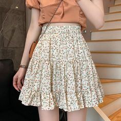 Free Size:Waist: 56-68cm/ 22.0-26.8 in, Length: 46cm/ 18.1 inMaterial: Cotton, Polyester Cheap Relaxed Fit Skirt For Spring, Cheap Spring Mid-rise Skirt, Cute Skirts Lulus, Cute Skirts For Sale, Fliral Skirt, Cottagecore Outfit Ideas, Cottagecore Outfit, Skirt Aesthetic, Egirl Fashion