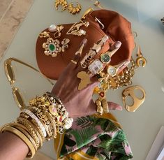 Candy Aesthetic, Maximalist Jewelry, Aesthetic Accessories, Golden Jewelry