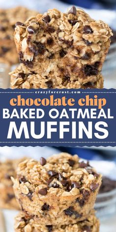 For an easy healthy breakfast, try these Easy Chocolate Chip Baked Oatmeal Muffins! They’re healthier, dairy-free, and made without oil or flour. Enjoy the goodness of baked oatmeal in muffin form, studded with melty chocolate chips for a treat that’s both nutritious and delicious!