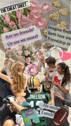 collage of photos with flowers, cookies and other things to say on the page