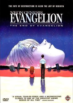 the end of evangelon movie poster with an image of two people standing in front of