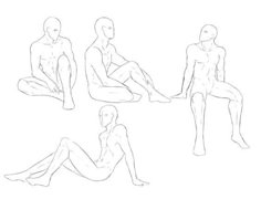 a line drawing of people sitting on the ground