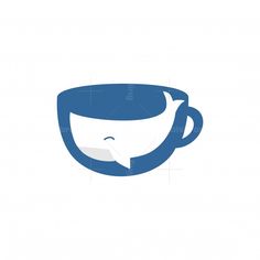 a blue cup with a whale on it