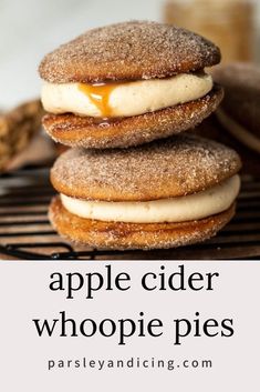 an image of apple cider whoopie pies stacked on top of each other