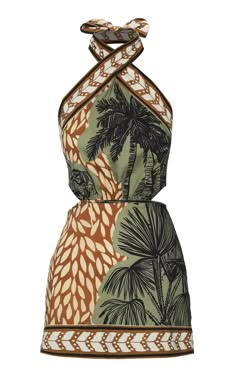 Colombia Aesthetic Outfit, Green Fashion Aesthetic, Unique Dresses Casual, Linen Printed Dress, Beach Date Outfit, Summer Clothes Aesthetic, Unique Mini Dress, Dress For The Beach, Bar Dress