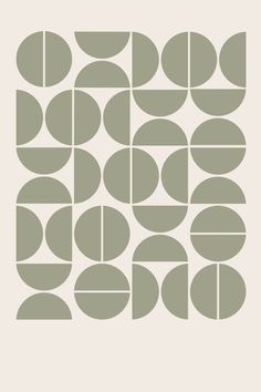 an abstract pattern with circles and rectangles in grey on a light beige background