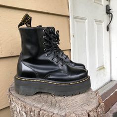 Black Jadon Dr. / Doc Martens Platform Boots. Size Women’s Us 5, Eu 36. Insoles Added (Can Be Seen In The Video) :) Doc Martens Boots Platform, Doc Martens Platform Boots, Jadon Dr Martens, Doc Martens Platform, Platform Doc Martens, Doc Martens Women, Birthday Fit, Doc Martens Boots, Birthday Fits