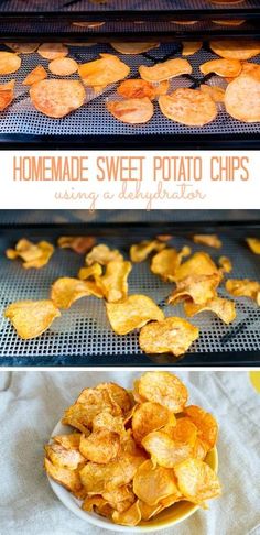 homemade sweet potato chips are being cooked in the oven and then fried on the grill