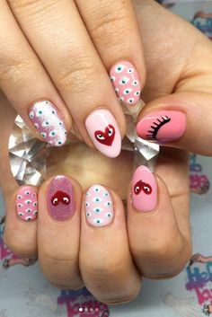 Nail Art Cute, Evil Eye Nails, Abstract Nail, Nails Square, Nail Swag, Minimalist Nails, Heart Nails, Dream Nails