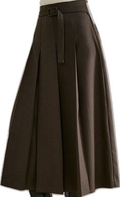 Formal Pleated A-line Bottoms, Relaxed Asymmetrical Skirt With Belt Loops, Solid Pleated Asymmetrical Skirt, Asymmetrical Pleated Maxi Skirt For Work, Asymmetrical Workwear Maxi Skirt With Pleats, Belted Asymmetrical Skirt For Workwear, Workwear Asymmetrical Maxi Skirt With Pleats, Workwear Flared Skirt With Belt Loops, Fall Flared Skirt With Belt Loops