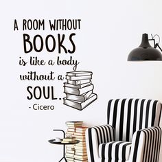 a room without books is like a body without a soul cielo wall decal