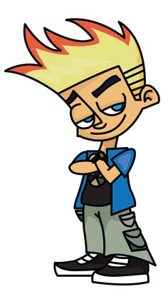 an image of a cartoon boy with fire on his head and hands folded in front of him