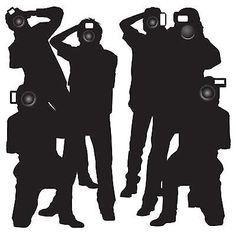 silhouettes of people with headphones and speakers