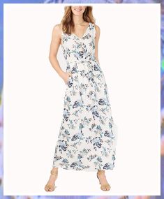 Lucky Brand Womens Floral Printed Maxi Dress White, White Maxi Dresses, Floral Printed, Lucky Brand, Floral Prints, Maxi Dress