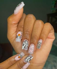 11.3k Likes, 9 Comments - Savannah nail tech 💅🏽 (@lajahdidem) on Instagram: “10% off your first set, use code “NEWBIE” when booking!🧡  Want a similar set?? Book this under…” Teen Nails, Girly Acrylic, Bun Styles, Amazing Nails, Simple Acrylic Nails