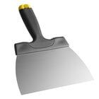 a shovel with a yellow handle is shown on a white background and it appears to be used for cleaning