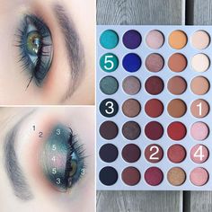 Peacock hallo eye look @morphebrushes X @jaclynhill Eyeshadow Palette (now available at @ultabeauty ) 1. M.F.E.O.- Transition Shade 2.… Jaclyn Hill Makeup, Makeup Tutorial Mac, Jaclyn Hill Eyeshadow Palette, Behind Blue Eyes, Jaclyn Hill Palette, Jaclyn Hill, Mac Eyeshadow