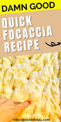 quick focaccia recipe with text overlay