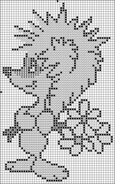 a cross stitch pattern with an image of sonic the hedgehog in black and white