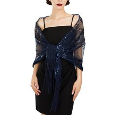 PRICES MAY VARY. 💓【Premium Fabric】1920s shawl make of high quality mesh fabric,lightweight and breathable. 💓【Classic design】 Sheer evening capes decorated with glittery sequins and braided tassels hanging down from both ends. 💓【Size Chart】Free size.It can hold up to 3X.Don't worry you won't fit in 💓【Exquisite workmanship】This Flapper shawl has multiple sequins and beaded embellishments,the fringe are naturally drooping and flowing,elegance and luxury. 💓【1920s Accessories for Women】The 1920s 20s Themed Party, 1920s Shawl, Flapper Outfit, Flower Shawl, Braided Tassels, 1920s Accessories, Flapper Accessories, Art Deco Party, 1920s Party