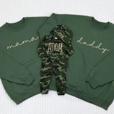 Celebrate motherhood with our Mama Sweatshirt. This cozy sweatshirt is perfect for moms or new moms. Show your love and appreciation with this great gift idea. Get yours today! We primarily use unisex Jerzee Nublend and Gildan brand sweatshirts. Matching embroidered mama and daddy sweatshirts daddy versions also available! Pre-shrunk Listing picture features a military green sweatshirt with beige thread 1x1 Ribbed collar, cuffs, and waistband with spandex Double-needle stitched collar ,armholes Cursive S, Brand Sweatshirts, Big Bow Headband, Back To School Kids, Headband Outfit, Green Sweatshirt, Mama Sweatshirt, Mom And Grandma, Branded Sweatshirts