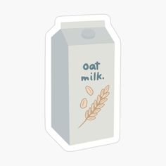 an oat milk carton sticker