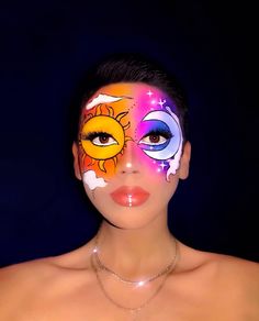 Butterfly Makeup, Bright Eye Makeup, Anime Makeup, Face Paint Makeup, Amazing Halloween Makeup, Rainbow Makeup, Creative Eye Makeup, Halloween Costumes Makeup, Crazy Makeup