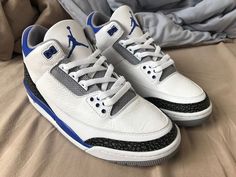 The Air Jordan 3 "Racer Blue": Detailed look and review Jordan 3 Racer Blue, Summertime Blues, Nike Air Jordan 3, Western Outfits Men, Retro Basketball Shoes, Jordan 3 Retro, Air Jordan 3 Retro, Fresh Shoes, Air Jordan 3