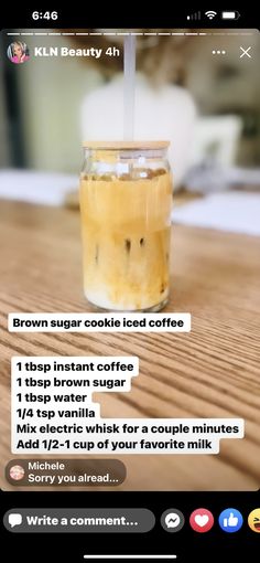 an instagram with a cup of iced coffee on it