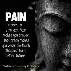 buddha's teaching and science quote on the image of an old statue with eyes closed