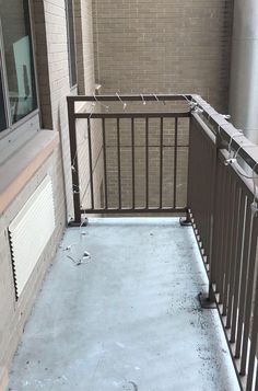 an empty balcony with no people on it