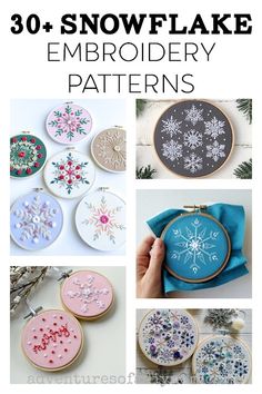 30+ Hand embroidery snowflake patterns! Find free patterns and patterns to purchase to create darling snowflake embroidery projects this winter. Felt Christmas Ornament Patterns Free, Embroidery Patterns Free Templates Pdf, Embroidery Winter Patterns, Free Embroidery Patterns For Beginners, Scandinavian Embroidery Pattern, Snowflake Embroidery Pattern Free, Beginner Hand Embroidery Patterns Free, Embroidery Snowflake Patterns, Winter Embroidery Patterns Free