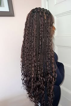 Small Box Braids Hairstyles, Goddess Box Braids, Curly Hair Braids, Cute Box Braids, Goddess Braids Hairstyles, Cute Braided Hairstyles, Braids Ideas, Pelo Afro, Cute Box Braids Hairstyles