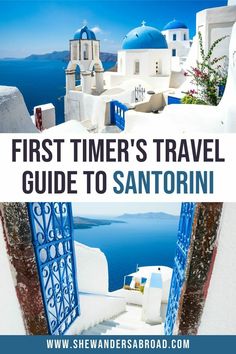 the cover of a travel guide with blue and white buildings