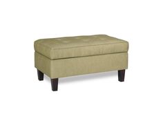 the foot stool is upholstered and ready to be used as a storage bench