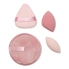 Sponge On, Sponge Off Kit - SPONGE ON, SPONGE OFF SETIncludesTotal Face Sponge (1 ct)Halo Glow Powder Puff (1 ct)Camo Concealer (1 ct)Cleansing Cloud (1 ct)Benefits4 essential face sponges to help apply, blend, conceal & remove makeupCreates an even complexion with an airbrushed finishProfessional qualityCan be used wet or dry with powder, cream & liquid formulas100% vegan & cruelty-free, e.l.f. is Leaping Bunny Certifiede.l.f. is proud to partner with Fair Trade USA & manufacture products in Fair Trade Certified facilities; look for the Fair Trade Certified seal on your e.l.f. product - Sponge On, Sponge Off Kit Elf Makeup Sponge, Mini Beauty Sponge, Makeup Sponges Types, Halo Glow, Face Sponge, Makeup Blender Sponge, Beauty Blender Sponge, Facial Sponges, Leaping Bunny