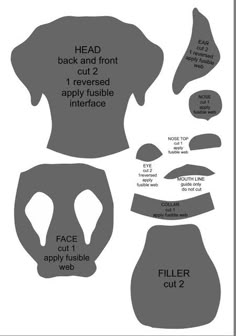 the instructions for how to make a paper dog head and neck with text on it