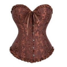 Corset damasquinado marrón chocolate Corset Steampunk, Corset Underbust, Floral Bustier, Corset Shapewear, Steampunk Corset, Boned Corsets, Plus Size Corset, Body Shapewear, Gothic Corset