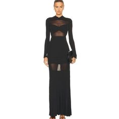 Chic Sheer Evening Dress, Sleek Sheer Dress For Evening, Sleek Evening Dress With Sheer Details, Chic Sheer Maxi Dress For Cocktail, Chic Sheer Dresses For Dinner, Chic Sheer Bodycon Evening Dress, Chic Sheer Bodycon Dress For Evening, Luxury Black Sheer Dress, Chic Evening Floor-length Bodycon Dress