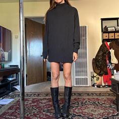 Black Meister long sleeve dress
Size XL but model is small for reference 
Model is 5'10 and this shirt fits nicely as a dress, would look adorable on someone 5'0-5'9 Shirt Fits, Sleeve Dress, Dresses With Sleeves, Long Sleeve Dress, Women Accessories, Womens Dresses, Outfit Accessories, Long Sleeve, Dresses