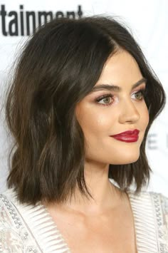 Lucy Hale | Hair goals Lucy Hale Bob, Lucy Hale Hair, Neck Length Hair, Hair 50, Wedding Haircut, Hairstyles Bob, Wavy Lob, Everyday Hair, Wavy Bob Hairstyles