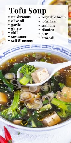 You'll love this tofu soup because it's incredibly tasty, yet very healthy, with a good balance of protein, vegetables, and fats. It's also fast, easy, customizable, simple to make gluten-free if you need to, and perfect as an everyday meal. Seasonal Veggies, Plant Based School, Tofu Soup, Cabbage Soup Diet, Think Food, Health Dinner Recipes, Healthy Soup Recipes