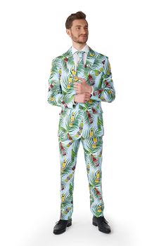 PRICES MAY VARY. COLORFUL & EYE-CATCHING: If you have a colorful party to attend, drinks in the summer, fancy dress party, a wedding or special occasion, then our tropical flamingo pattern suit is perfect to help you stand out from the crowd! CHECK YOUR SIZE: Our suits are outstanding in any situation, so make sure to measure yourself! You don't want to ruin the party with a small suit, do you? Check the measure guide within the images and make sure you receive a size that suits you! The Suit fi Summer Fancy Dress, Mens Suits Summer, Light Blue Jacket, Beer Outfit, Ice Cold Beer, Flamingo Pattern, Cold Beer, Colorful Party