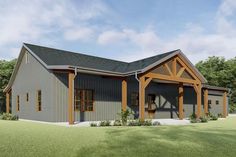 this is an artist's rendering of the garage and porch