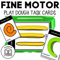 this is an image of fine motor play dough task cards