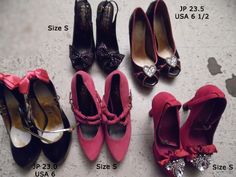 These+are+some+very+used+Ma*rs+heels.Never+worn+by+me+as+they+are+too+small.+Some+are+a+size+6+1/2+in+USA+and+others+are+a+size+Small(please+refer+to+image+for+info+before+choosing).+These+heels+have+signs+of+wear+on+them+but+they+are+still+adorable+to+wear.  Comes+from+a+smoke+and+pet+free+home.... Gyaru Shopping, Harajuku High Heels For Summer, Summer Harajuku High Heels, Hime Gyaru Shoes, Black Harajuku Platform Heels, Ma*rs Gyaru, Fairy Kei Fashion, Kei Fashion, Gyaru Fashion