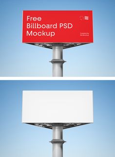 two billboards with the words free billboard psd mockup